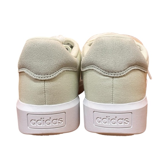 Adidas Cream Canvas Sneakers Court Platform Skateboarding Trainers Sports Summer - Picture 5 of 15